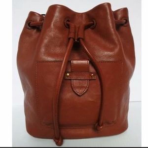 The Frye Olivia Crossbody Bucket Bag Cognac